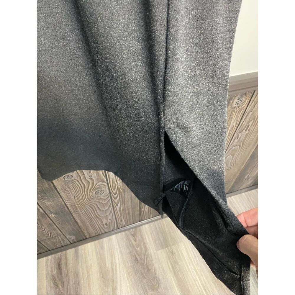 Medium, Anthropologie gray boat neck midi dress with front slit. - Picture 5 of 10